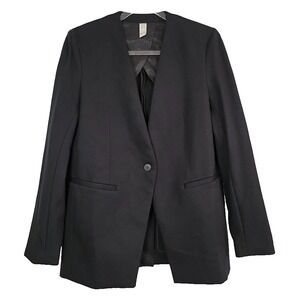 Spanx The Perfect Collarless Blazer Size S 20384R Classic Black Single Button